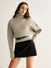 Wool-Blend Turtleneck Sweater Without Belt
